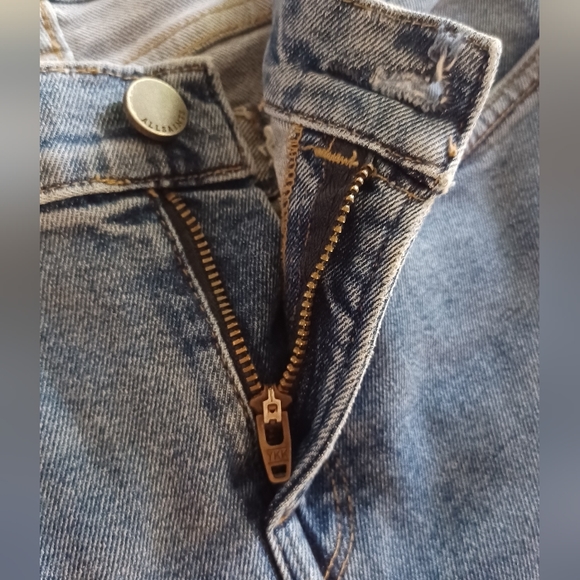 All Saints 28 Zoe Cropped Bootcut Faded Wash Frayed Hem Women’s Blue Jeans - Picture 14 of 16